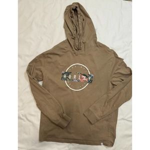 Men's Hurley Tan Long Sleeve Hoodie T-Shirt